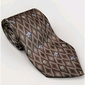 Religious Motif Necktie Diamond Weave w/ Bibles & Lilies 100% Silk Pastor Church